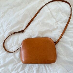 Sezane gorgeous classic camel Leather Crossbody Bag